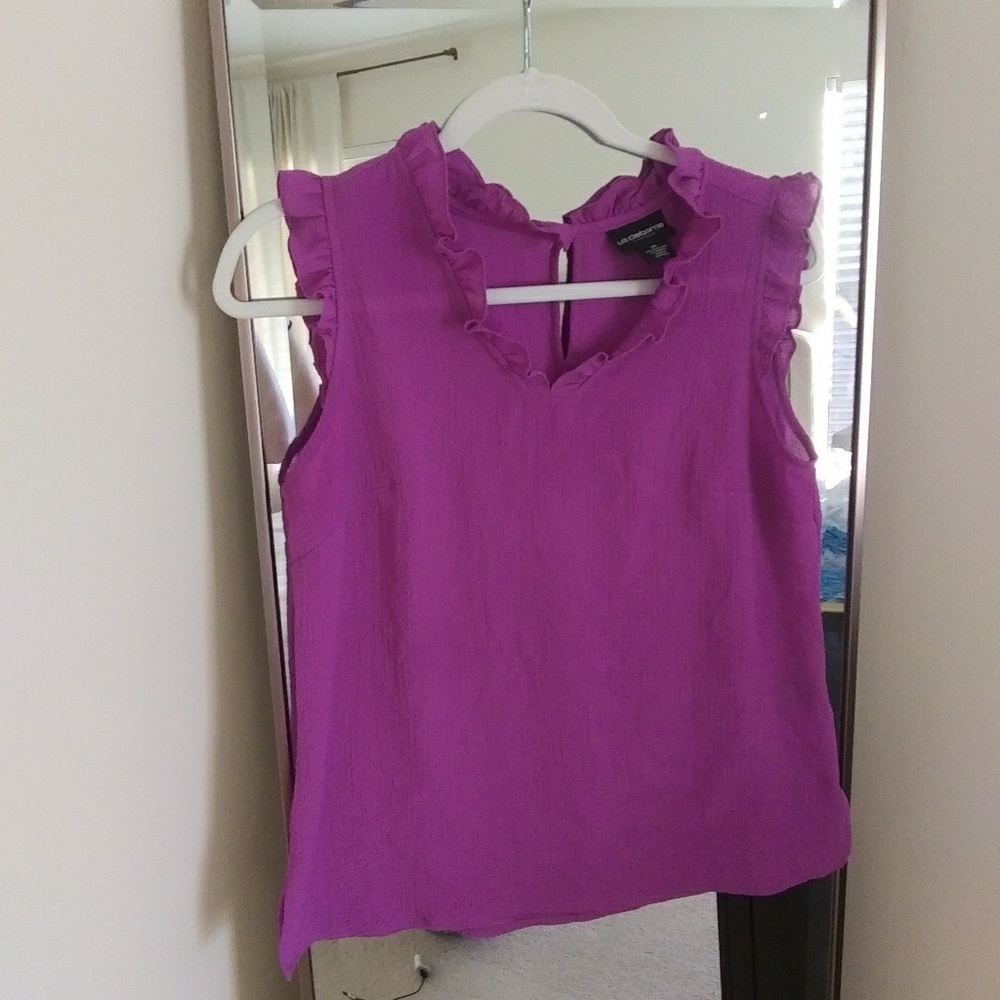Liz Claiborne Purple Ruffle Sleeve Top